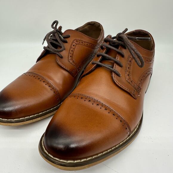 Stacy Adams Dickinson Cap-Toe Lace-up Oxford Cognac Brown Youth Boys Size 3 - Picture 8 of 16